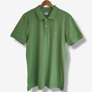 Brooks Brothers Polo Shirt Mens Size L Slim Fit Green Short Sleeve Supima Cotton